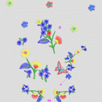 彩色刺绣花卉图案