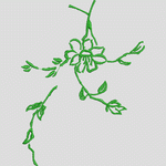 绿色植物刺绣图案