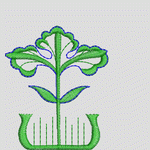 绿色植物刺绣图案