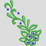 绿色植物刺绣图案