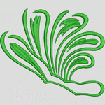 绿色植物刺绣图案 服装
