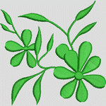绿色植物刺绣图案 服装