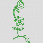绿色植物刺绣图案