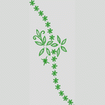 绿色植物刺绣图案 服装