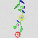 彩色刺绣植物图案