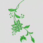 绿色植物刺绣图案