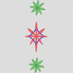 三朵刺绣星形图案