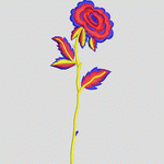 彩色刺绣玫瑰花图案