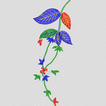 彩色刺绣植物图案