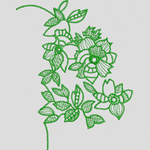 绿色植物刺绣图案