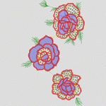 三朵刺绣玫瑰花图案 服装