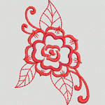红色刺绣玫瑰花图案 服装