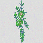 绿色植物刺绣图案 服装
