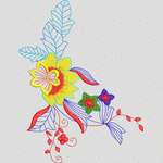 彩色刺绣花卉图案 服装