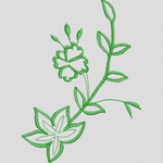 绿色植物刺绣图案 服装