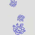 蓝色刺绣花卉图案 服装
