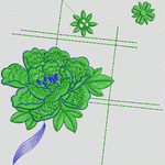 绿色刺绣花卉图案设计图 服装