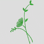 绿色植物刺绣图案