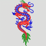 红色龙形刺绣图案 龙VIP
