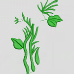 绿色植物刺绣图案