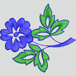 蓝色花朵刺绣图案 服装