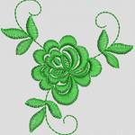 绿色刺绣花卉图案 服装