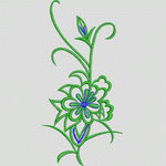 绿色植物刺绣图案 服装
