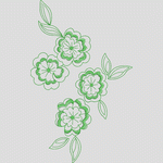 绿色刺绣花卉图案 服装