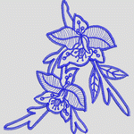 蓝色刺绣花卉图案
