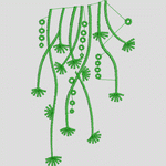 绿色植物刺绣图案设计