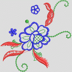 彩色刺绣花卉图案
