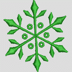 绿色雪花图案刺绣