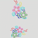 彩色刺绣花卉图案