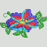 彩色刺绣花朵图案
