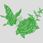 绿色植物刺绣图案 服装