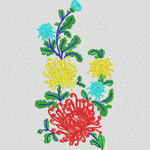 彩色菊花刺绣图案 服装