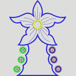 蓝色花卉图案设计