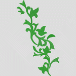 绿色植物刺绣图案