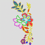 彩色刺绣花卉图案