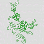 绿色刺绣花卉图案