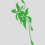 绿色植物刺绣图案