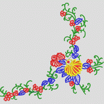 彩色花卉刺绣图案