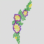 彩色刺绣玫瑰花图案