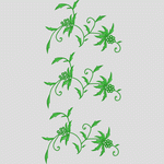 绿色藤蔓植物刺绣图案