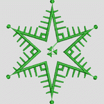 绿色五角星刺绣图案