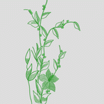 绿色植物刺绣图案