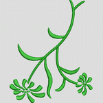 绿色植物刺绣图案