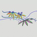 彩色珠饰植物图案