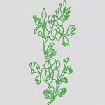 绿色植物刺绣图案