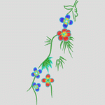 彩色花卉刺绣图案
